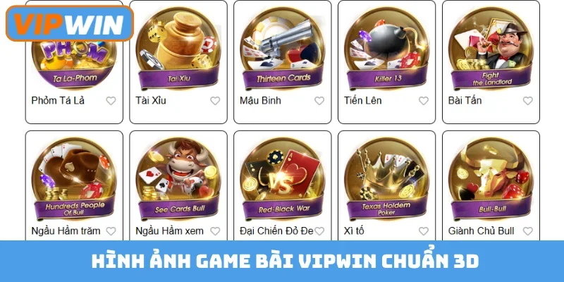 Hình ảnh game bài Vipwin chuẩn 3D