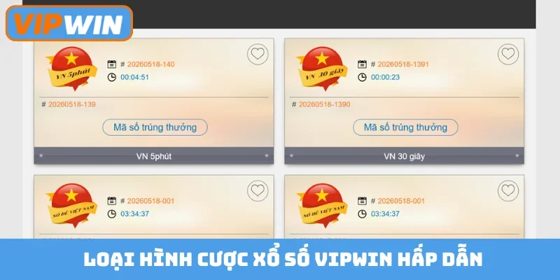 Loại hình cược xổ số Vipwin hấp dẫn