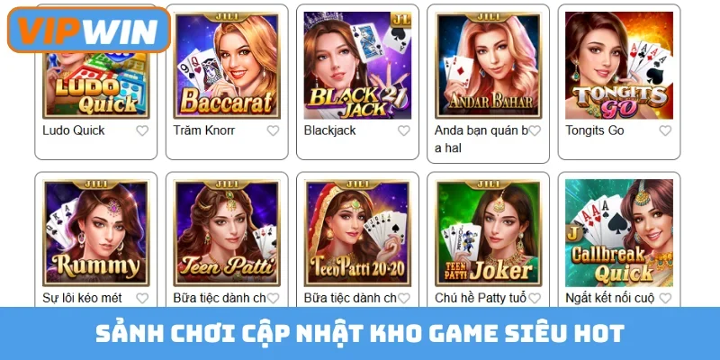 Sảnh chơi cập nhật kho game siêu hot