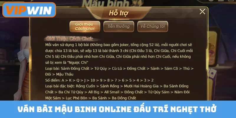 Ván bài mậu binh online đấu trí nghẹt thở
